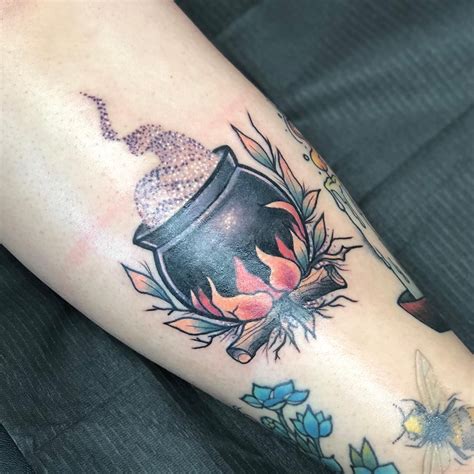 Witch cauldron tattoo